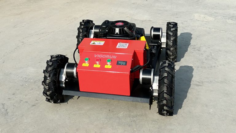 China maakte robothellingmaaier lage prijs te koop, Chinese radiografisch bestuurbare grasmaaier met rupsen