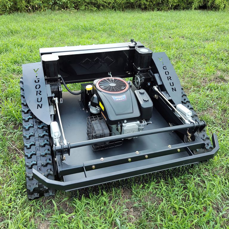Benzin Personnalisatioun Faarf Fernsteuerung Distanz 200m Radio kontrolléiert Roboter Mower fir Hiwwelen