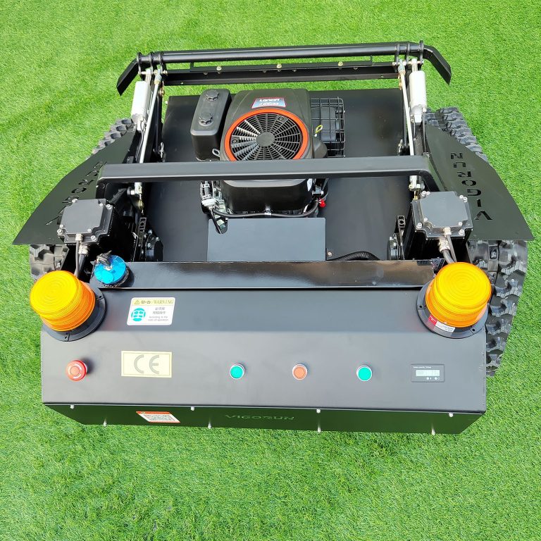 हाइब्रिड सेल्फ-चार्जिंग बैटरी संचालित 360 डिग्री रोटेशन रिमोट नियंत्रित ढलान घास काटने की मशीन