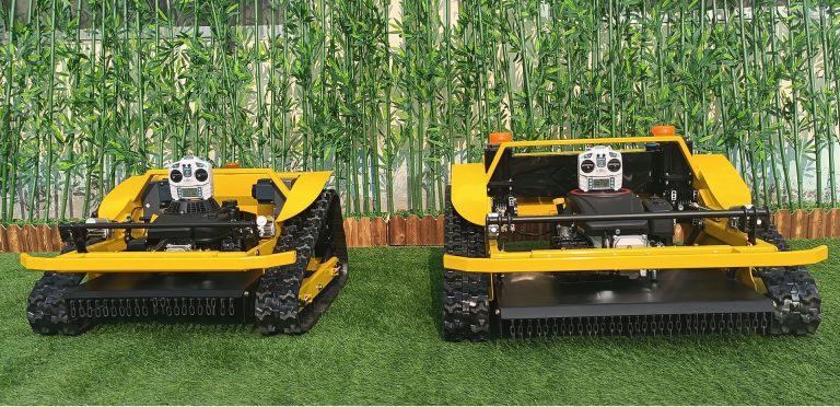 petrol servo motor and controller electric motor driven remote control lawn mower on tracks