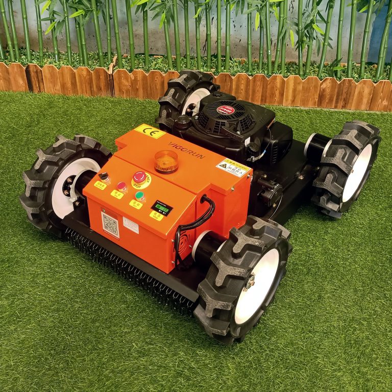 VIGORUN 452CC 224CC engine electric start rubber track RC remote control lawn mower