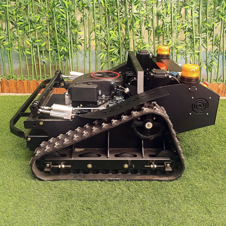 gasoline electric hybrid powered strong power rubber track remote control commercial lawn mower