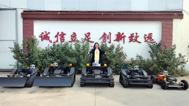 gasoline engine adjustable cutting height 10-150mm remote control distance 200m radio control mower