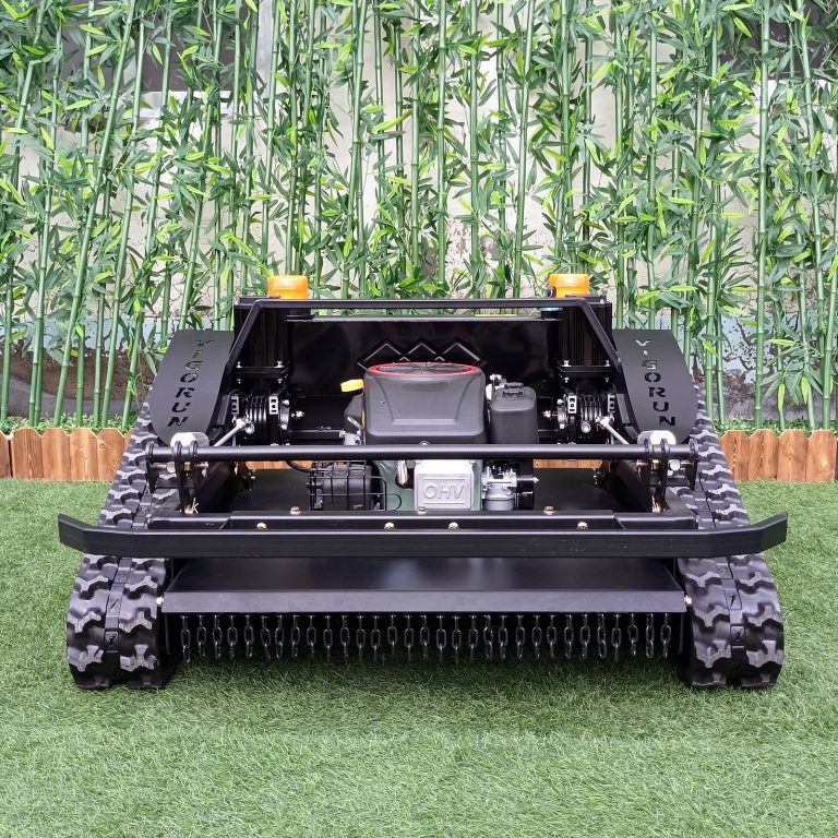 China made tracked remote control lawn mower low price for sale, Chinese best remote control steep slope mower