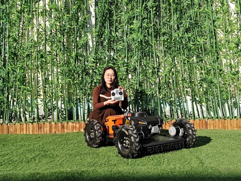 petrol rechargeable battery 800mm cutting width remote control robot radio-controlled lawn mower