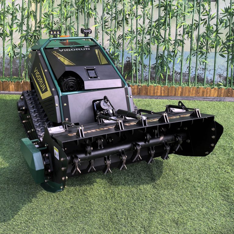 track-mounted Loncin 764CC gasoline engine electric start flail blade RC implement carrier to UK